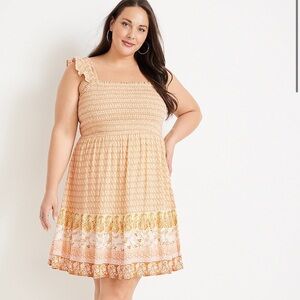 Maurice’s floral mixed print smocked dress